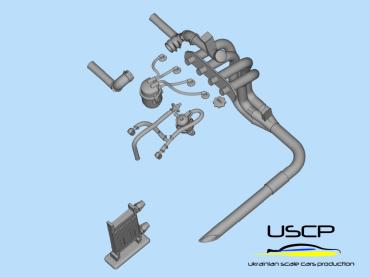 Alpine A110 1600SC Engine bay detail-up set for Tamiya
